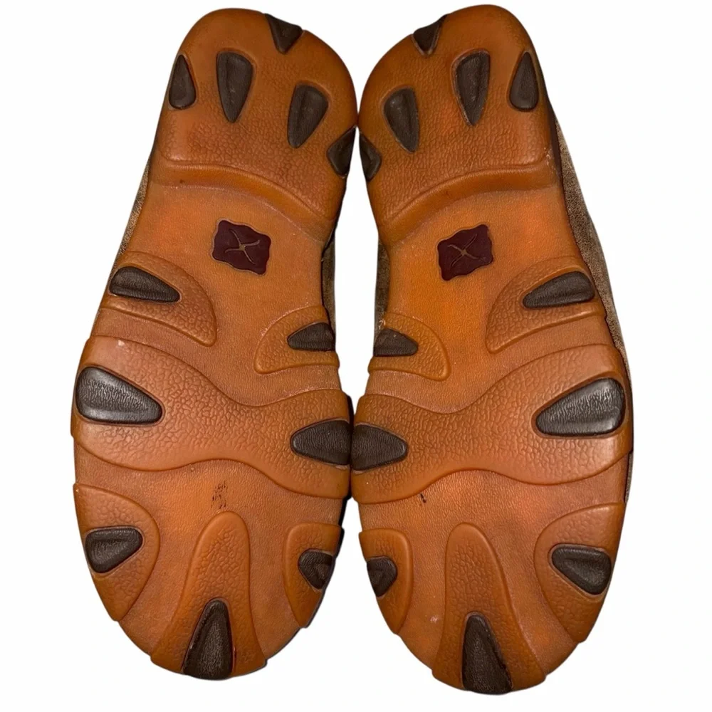 Twisted X Boy’s Brown Distressed Leather Cactus Short Moc Moccasins Loafers 3